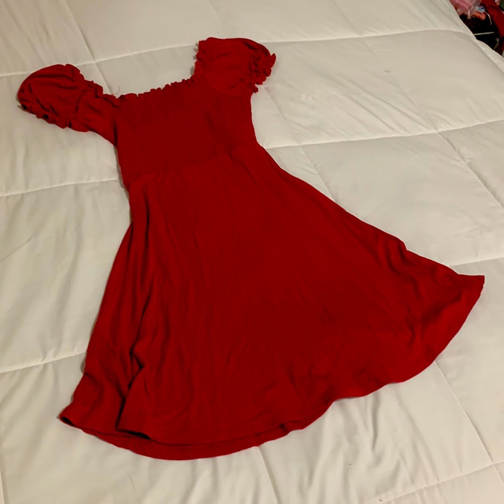 Smocked Red Summer Dress -Size S